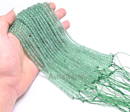4.5 mm Beautiful Light Green Jade Quartz Faceted Gemstone Beads, Fine Green Jade Machine Cut Rondelle Beads, Jade Beads Jewelry Crafts SALE