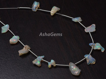 Colorful Flashy Fire Natural Ethiopian Opal Rough Beads, Ethiopian Opal Untreated Gemstone Bead, Beautiful Welo Fire Opal Raw Nuggets Beads