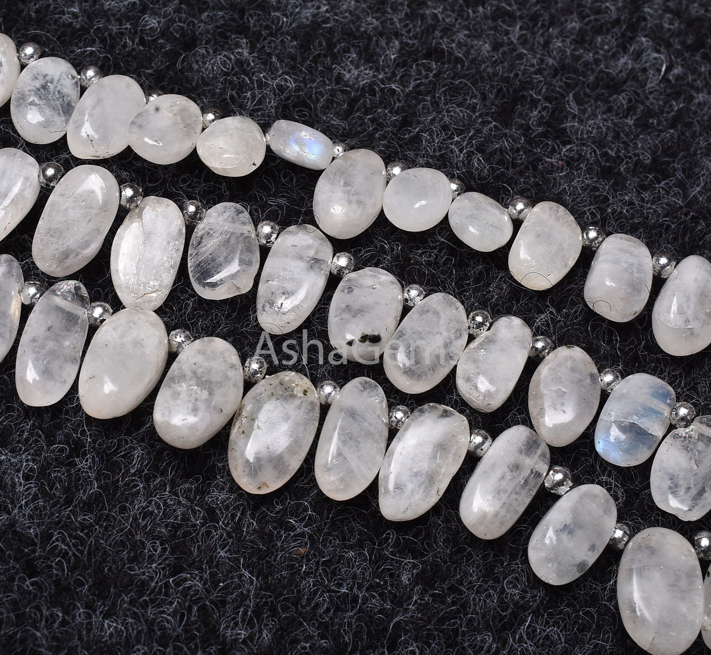 Rainbow Moonstone Smooth Oval Shape Beads, Natural Fire Rainbow Side Drill Oval Beads, White rainbow Plain uneven Oval Handmade Bead Jewelry
