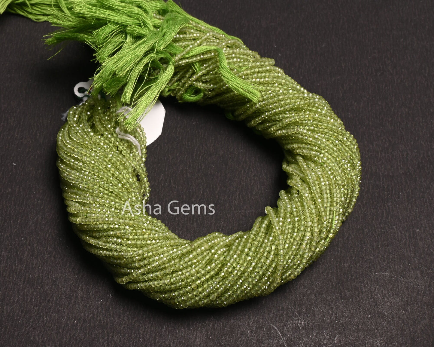 AAA Quality Peridot Micro Cut Faceted Beads 2.4mm Natural Green Peridot Machine Cut Rondelle Shape Gemstone Bead Jewelry Necklace Handicraft