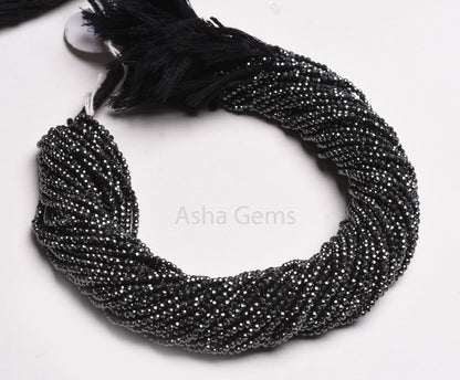 Beautiful Gunmetal Micro Cut Beads,13 Inch Strand,2.5 mm Natural Hematite Faceted Rondelle Gemstone Beads Jewelry Making Craft,Hematite Bead