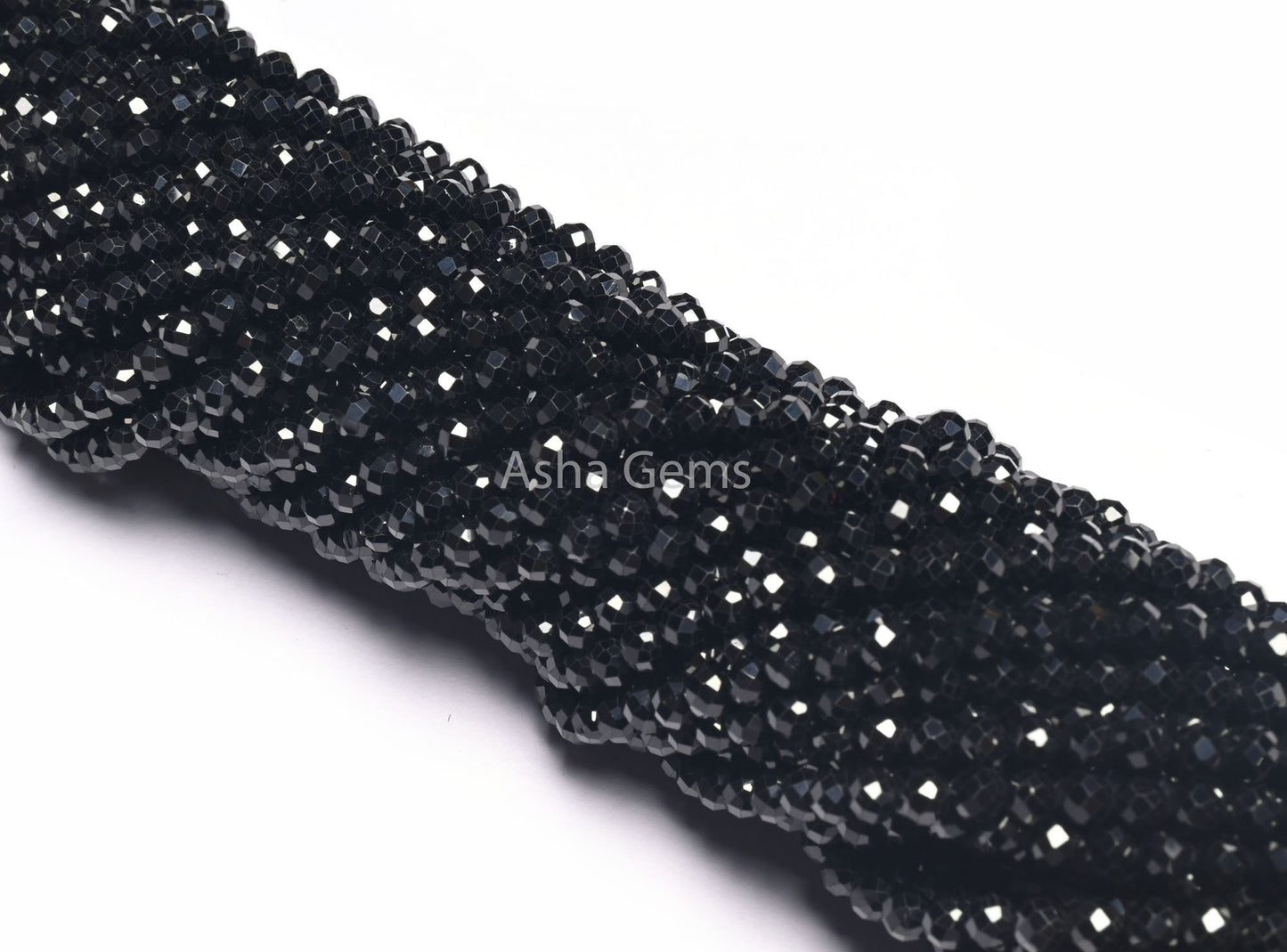 4 mm AAA Quality Black Spinel Micro Cut Round Shape Beads,12.5" Natural Spinel Faceted Round Ball Gemstone Spinal Beads Jewelry Making Craft