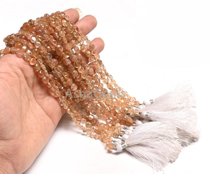 Natural Rutile Quartz Smooth Coin Shape Gemstone Loose Beads,8" Yellow Rutile Coin Straight Drill Handmade Rutile Bead Jewelry making Crafts