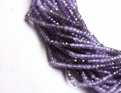 Shaded Blue Zircon faceted Rondelle beads,3 mm AAA Shaded Lavender Zircon Micro Faceted Beads,13' Strand cubic Zircon Beads Jewelry necklace