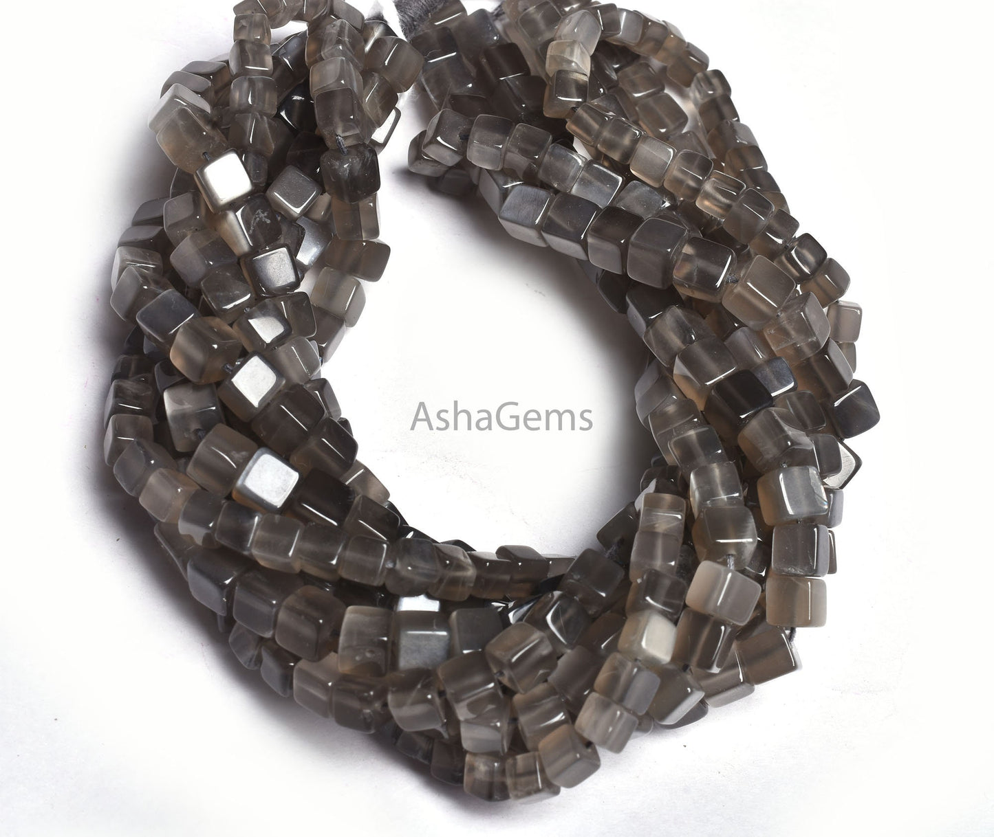 Beautiful Gray Moonstone Smooth Box Shape Beads, Natural Grey Moonstone 3D Cube Box Gemstone Beads, Moonstone Handmade Indian Beads jewelry
