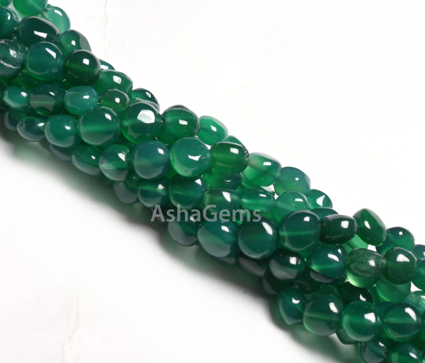 Beautiful Green Onyx Smooth Coin Shape handmade Beads,8" Fine Green Onyx Coin Uneven Handmade Straight Drill Onyx Gemstone Bead Jewelry SALE