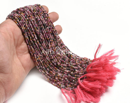 Beautiful Disco Tourmaline Faceted Micro Cut Rondelle Gemstone Beads, Tourmaline Beads,2.25mm Multi Tourmaline Machine Cut Bead Jewelry SALE