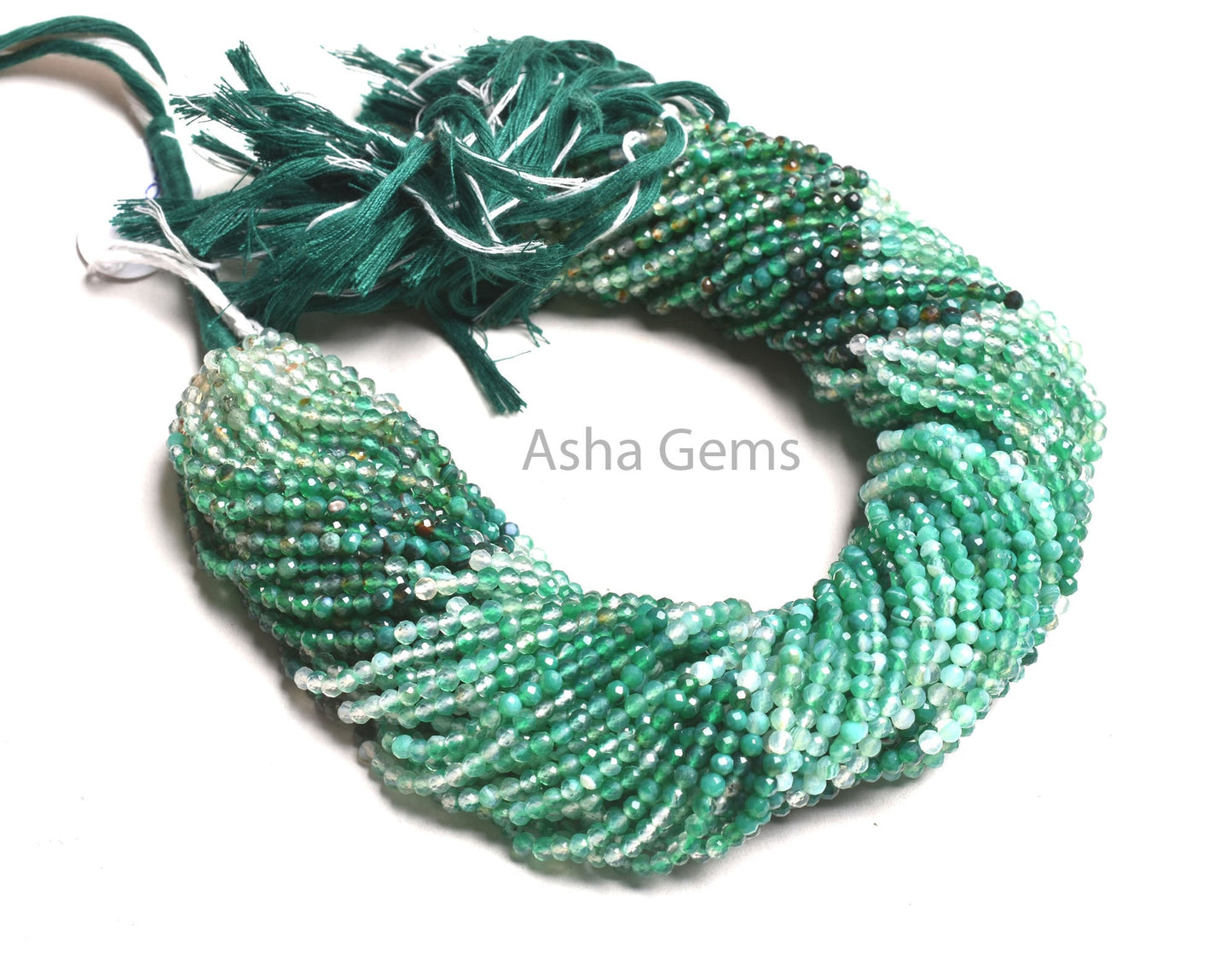 3.2 mm Shaded Green Onyx Micro Cut Faceted Roundell Shape Beads, Green Onyx Machine Cut Gemstone Beads, Onyx Beads Jewelry making Craft SALE