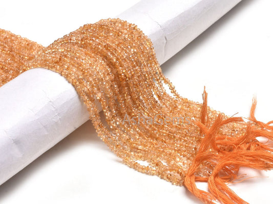 3.5mm Natural Yellow Citrine Quartz Smooth Handmade Button Shape Gemstone Beads,12"Fine Strand Citrine Button Center Drill Bead Jewelry SALE