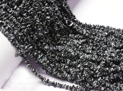 34 inch Strand Natural Black Obsidian Gemstone Uncut Chips Beads, AAA Obsidian Smooth Raw rough Beads Nugget Beads For Necklace Jewelry SALE