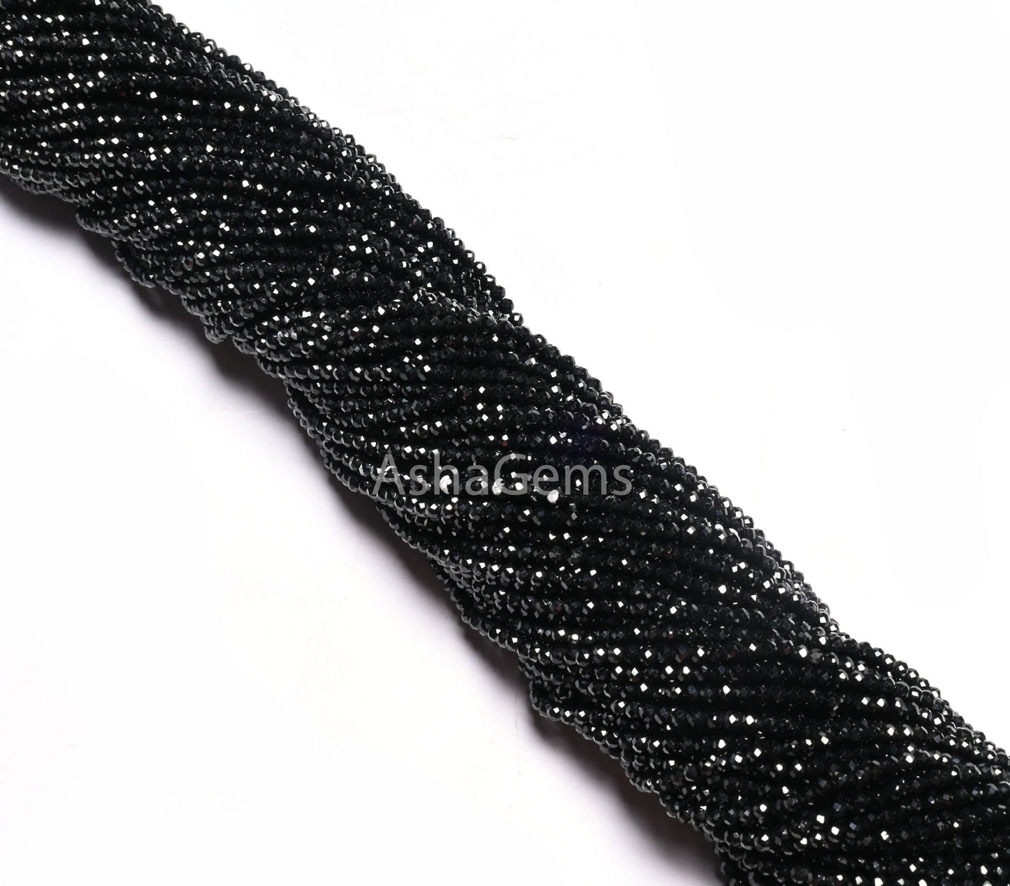 AAA Quality Natural Black Spinel Micro Cut Rondelle Faceted Gemstone Beads,2.5mm Coal Black Spinal machine Cut Tiny Spinel Bead Jewelry SALE