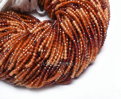 AAA Quality Natural Hessonite Garnet Micro Cut Rondelle Beads,3 mm Shaded Brown Hessonite Machine Cut garnet Faceted Bead Jewelry Craft SALE
