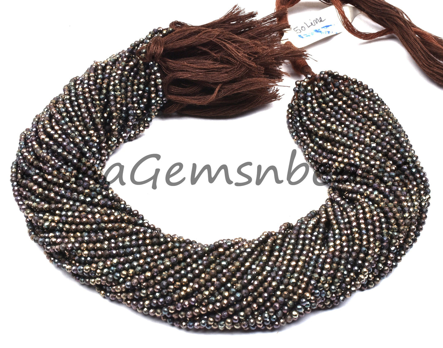 AAA Natural Black Spinal Copper Mystic Coated Micro Cut Beads,2.5mm Spinel Machine Cut Faceted Rondelle Beads, Spinel Tiny Bead Jewelry SALE