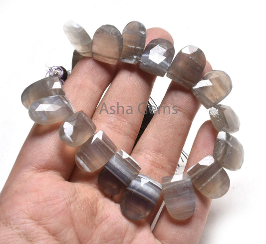 Beautiful Boulder Agate Chalcedony Faceted Fancy Nail Shape Beads,11-17mm Gemstone Fancy Briolette Side Drill Bead Jewelry Making Craft SALE