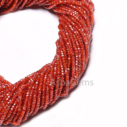 2.5 mm AAA Orange Zircon faceted Micro Cut rondelle Tiny beads,13"Strand Deep Orange Cubic Zircon Machine Cut Bead Jewelry making Craft SALE