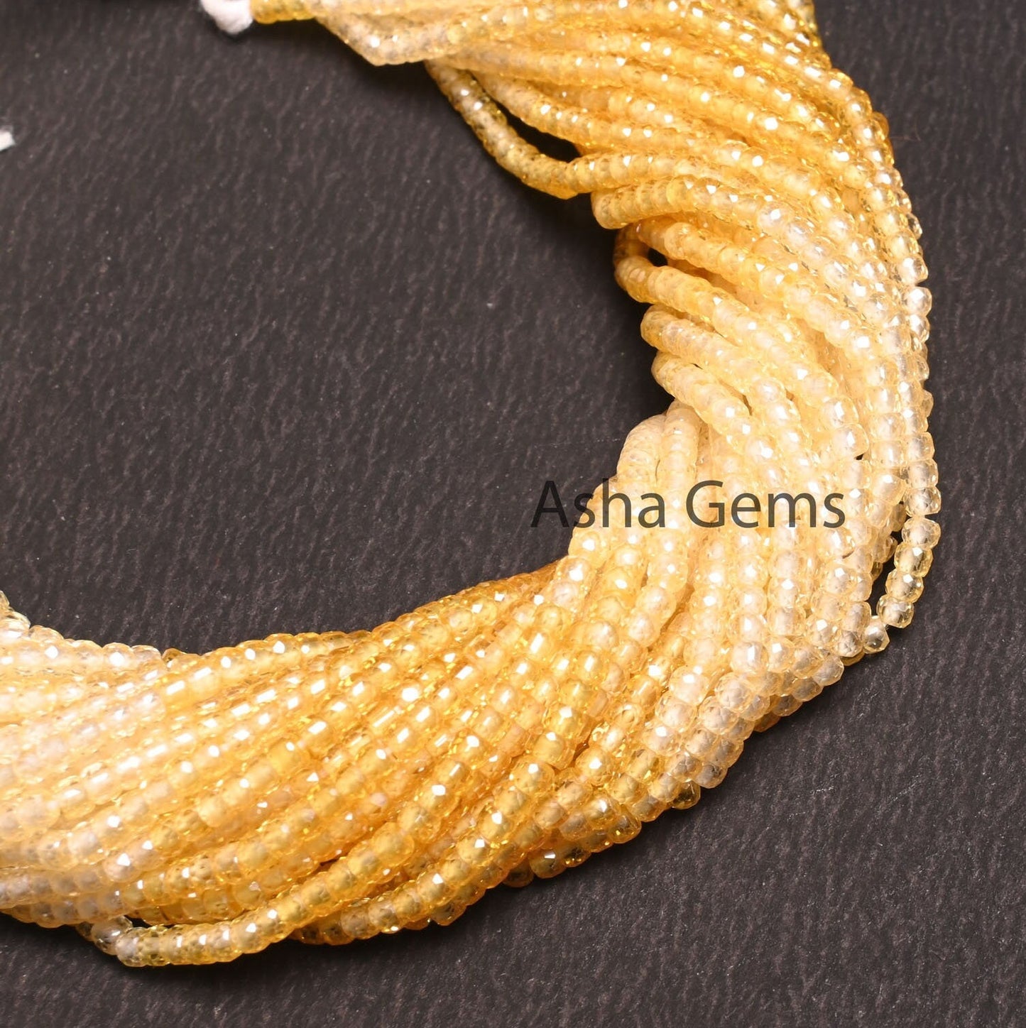 Beautiful Yellow Shaded Zircon Faceted Beads, Cubic Zircon beads,3mm Zircon Micro Machine Cut Rondelle Gemstone Beads Jewelry Craft Necklace