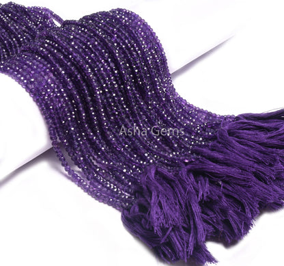 Beautiful African Amethyst Faceted Rondelle Beads,13"Strand AAA Purple Amethyst Indian Cut Gemstone Beads Natural Amethyst Bead Jewelry SALE