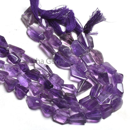 Natural African Amethyst Faceted Nugget Shape Beads,9" Strand Purple Amethyst Handmade Indian Cut Faceted Nugget Gemstone Bead Jewelry Craft (AG 22237)