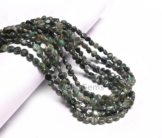 Natural Emerald Smooth Coin Shape Beads Gemstone Sakota Emerald Beads, Shaded Green Emerald Handmade Coin Straight Drill Beads Jewelry SALE