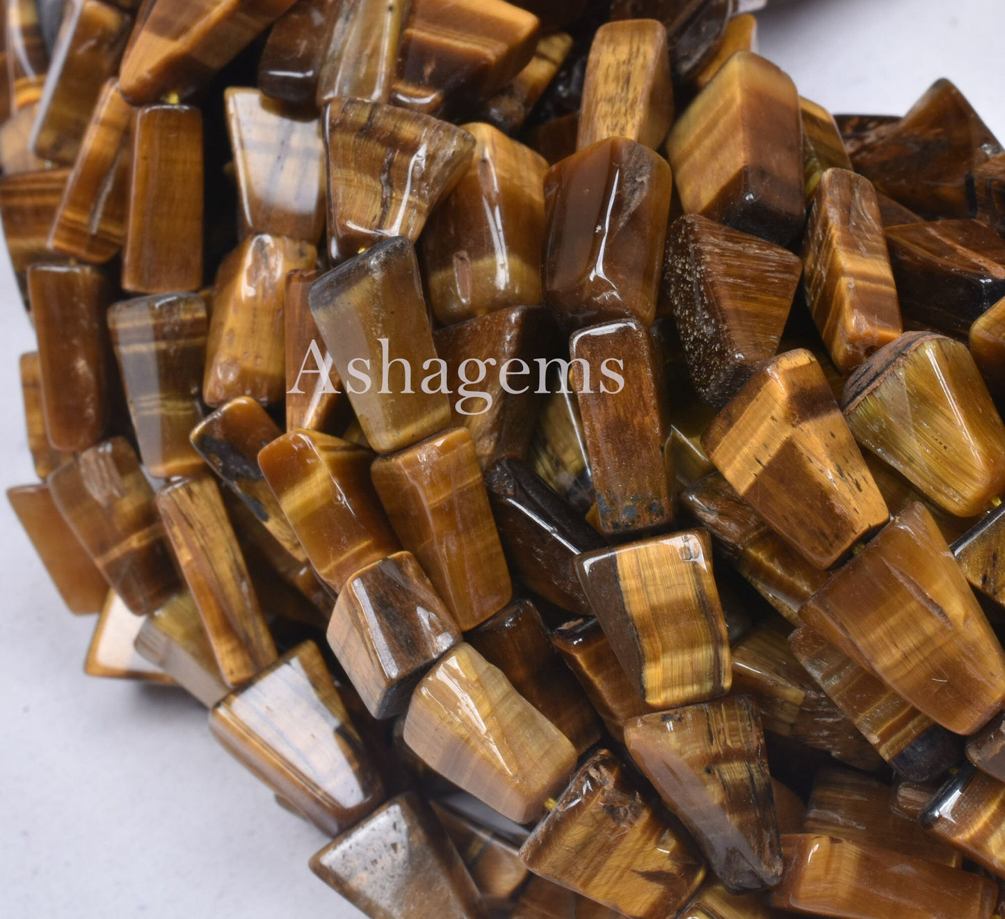 Beautiful Tiger Eye Smooth Fancy Shape Gemstone Beads,13", Tiger Eye Handmade Triangle Shape Beads Indian, Tiger Eye Beads For Jewelry Craft