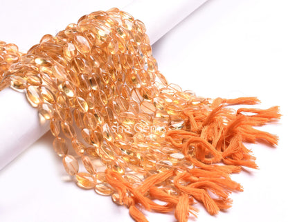 Fine Quality Natural Citrine Quartz Oval Shape Beads,13" Strand Yellow Citrine Handmade Uneven Oval Beads Gemstone Loose Bead Jewelry SALE