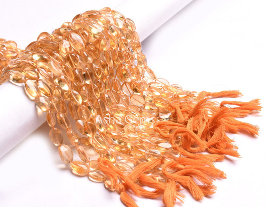 Fine Quality Natural Citrine Quartz Oval Shape Beads,13" Strand Yellow Citrine Handmade Uneven Oval Beads Gemstone Loose Bead Jewelry SALE