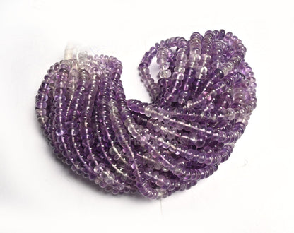 Beautiful Amethyst Smooth Gemstone Loose Beads, Fine Shaded Purple Amethyst Plain Handmade Rondelle African Amethyst Bead Jewelry Craft SALE
