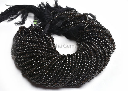 16" Strand Beautiful Smoky Quartz Smooth Round Ball Beads, AAA Smoky Beads, Natural Black Smoky Plain Round Gemstone Bead Jewelry Craft SALE