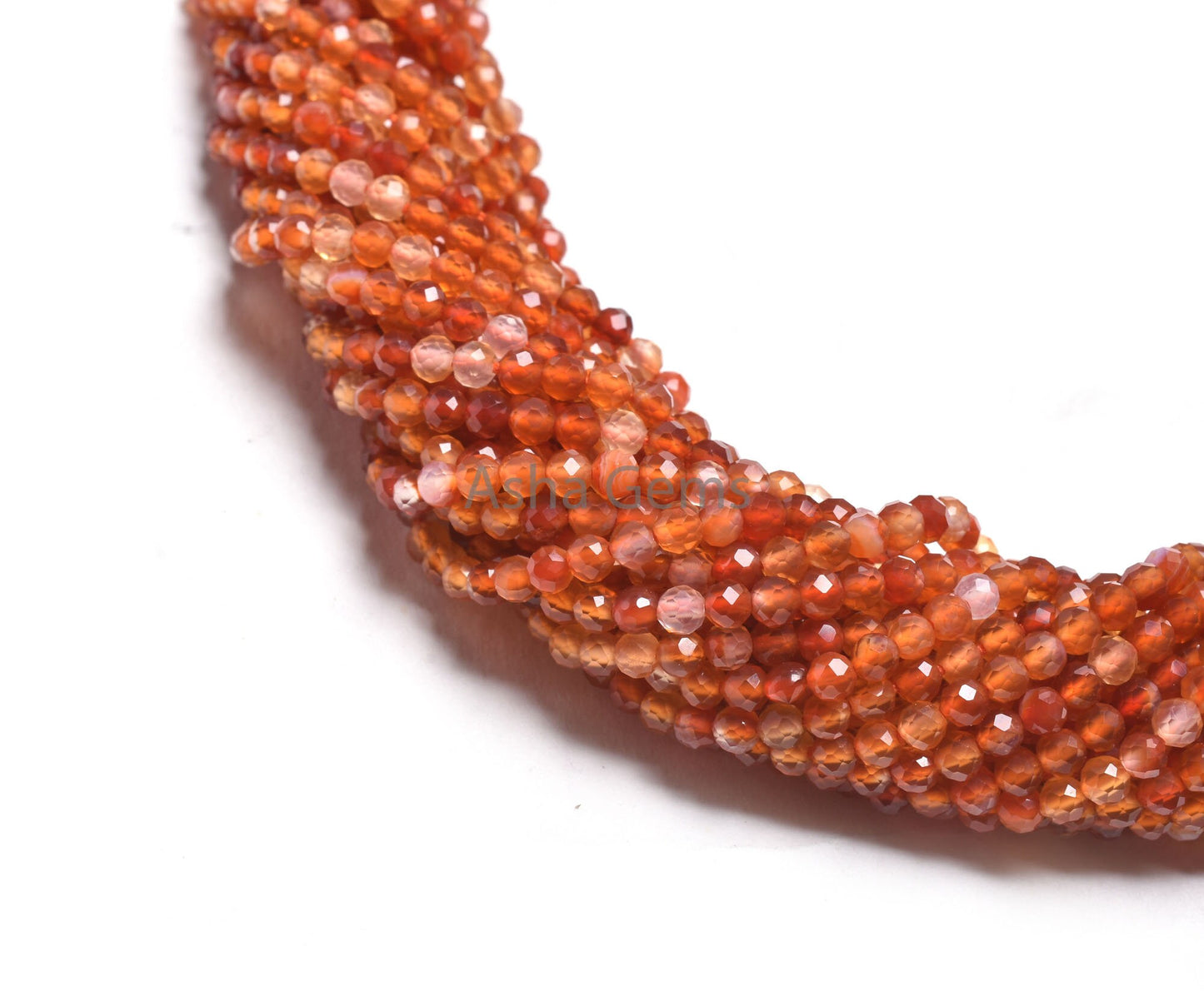 Fine Carnelian Micro Cut Round Shape Faceted Gemstone Beads,3.2 mm Shaded Red Orange Carnelian Machine Cut Bead Carnelian Bead Jewelry SALE