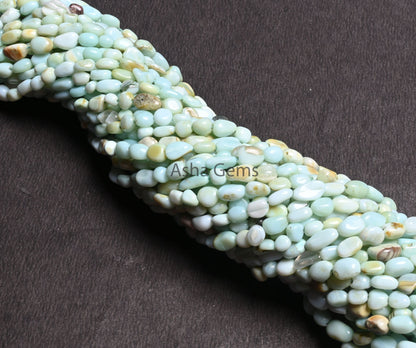 Beautiful Blue Peru Opal Smooth Nugget Beads, Peruvian Boulder Opal Tiny Nuggets Gemstone Loose Beads Jewelry Making Craft Opal Tumble Beads