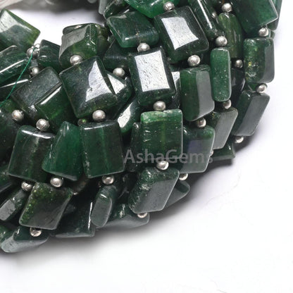 Beautiful dark Green Quartz Fancy Chicklet Handmade Beads, Fine Green Quartz Rectangle Shape Straight Drill Gemstone Loose Bead Jewelry SALE
