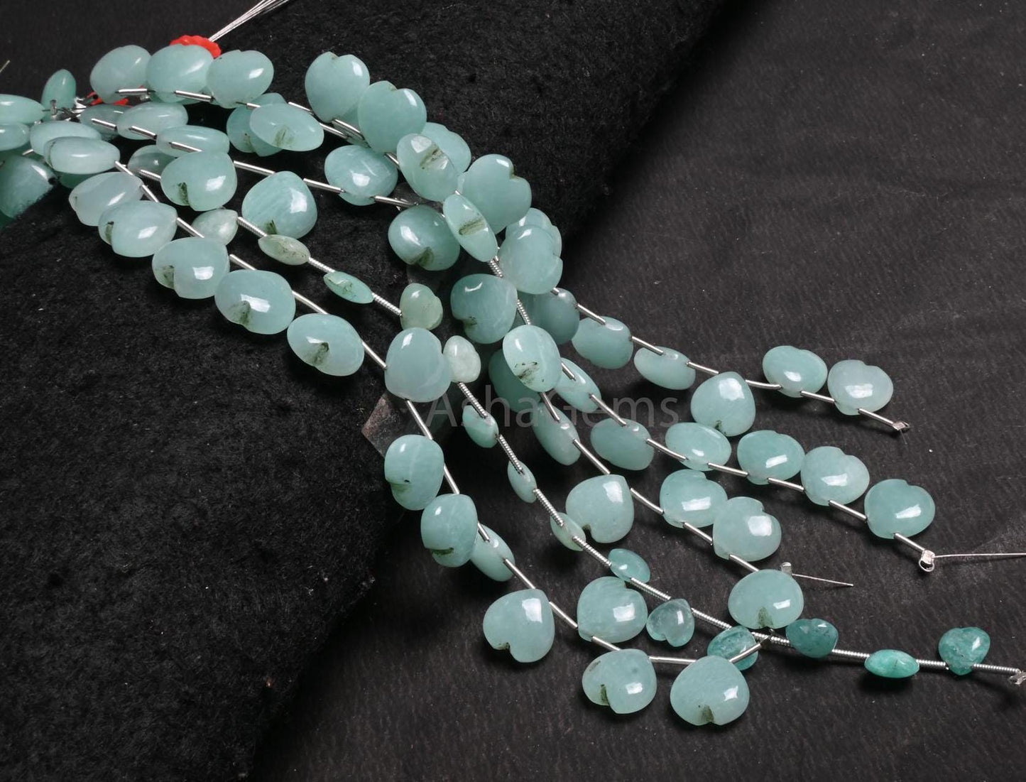Beautiful Peru Amazonite Fancy Carved Heart Gemstone Loose Beads, AAA Natural Blue Amazonite Carving handmade Amazonite Beads Jewelry Crafts