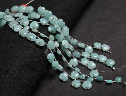 Beautiful Peru Amazonite Fancy Carved Heart Gemstone Loose Beads, AAA Natural Blue Amazonite Carving handmade Amazonite Beads Jewelry Crafts