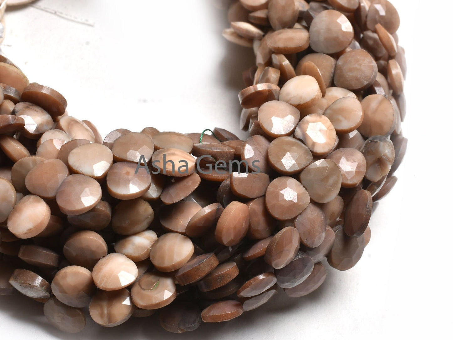Beautiful Shaded Peach Opal Faceted Heart Shape Gemstone Beads,6.5" Chocolate Pink Opal Beads, Opal Heart Briolette Bead jewelry Making SALE