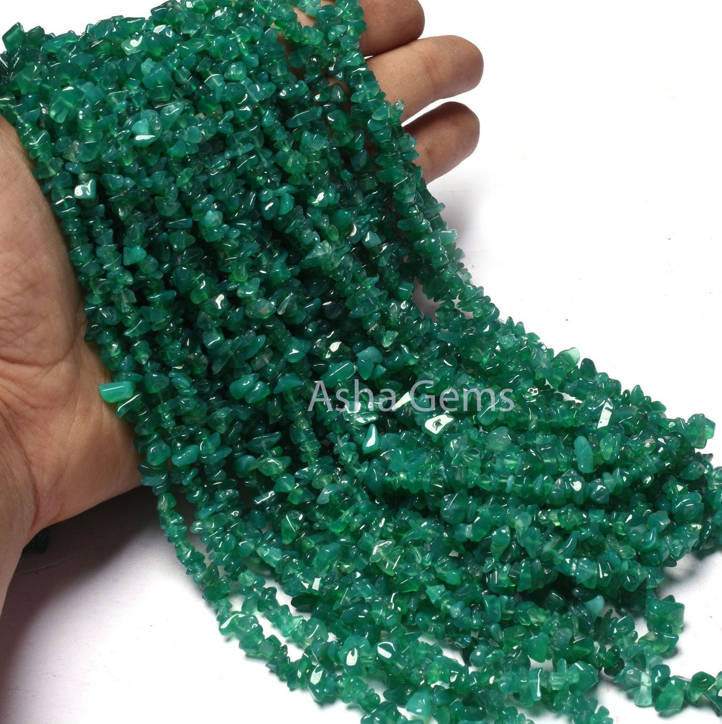 34" Strand Beautiful Green Onyx Gemstone Uncut Chips Beads, Onyx raw Rough Polish Beads, fine Green Onyx uneven Nugget Beads Jewelry making