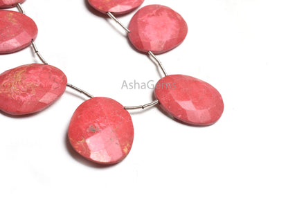 Beautiful Coral Hydro Fancy Egg Shape Faceted Beads,20-25 mm Red Coral Hydro Egg Oval Side Drill Briolette Gemstone Beads Jewelry Craft SALE