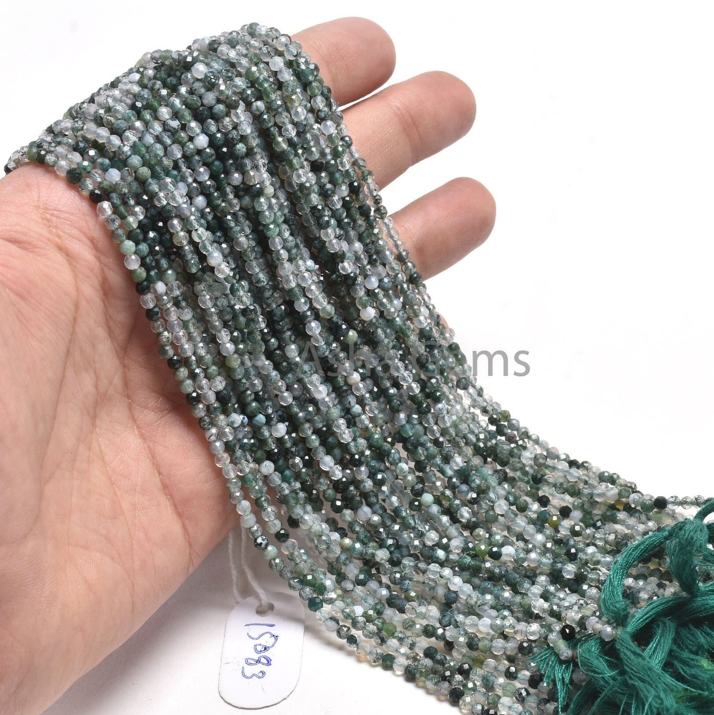 Rare Moss Green Agate Micro Cut Faceted Rondelle Gemstone Beads,2.8 mm Natural Moss agate Beads, Agate Machine Cut Bead Jewelry Crafts SALE