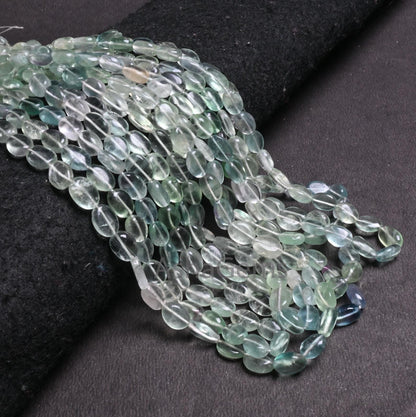 Beautiful Fluorite Smooth Oval Shape Gemstone Beads,8/16" Natural Shaded Green Fluorite Handmade Oval Plain Fluorite Bead Jewelry Craft SALE