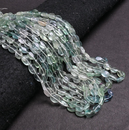 Beautiful Fluorite Smooth Oval Shape Gemstone Beads,8/16" Natural Shaded Green Fluorite Handmade Oval Plain Fluorite Bead Jewelry Craft SALE