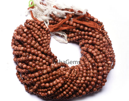 13" Strand Brown Sunstone Smooth Round Shape gemstone Beads, Sunstone Beads, Brown Red Sunstone Plain Round Ball Bead For Jewelry Craft SALE