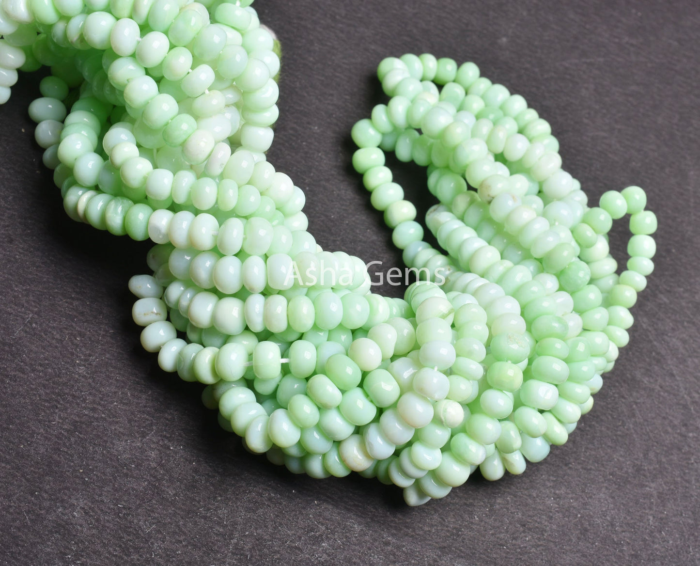 Amazing Parrot Green Opal Smooth Gemstone Beads, Pistachio Green Opal Plain Handmade Uneven Rondelle Bead Pastel Opal Beads For Jewelry SALE