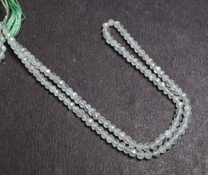 Beautiful Green Amethyst faceted micro cut Rondelle Shape Beads,13" Strand Natural Green Amethyst machine Cut Gemstone Loose Beads Jewelry