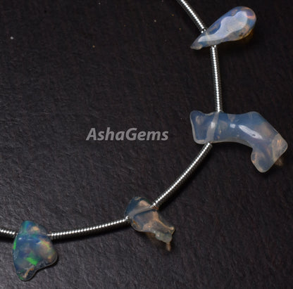 Beautiful Multi Fire Ethiopian Opal Utreated Raw Beads, 9" strand Natural Colorful Fire Ethiopian Opal Uneven Shape Beads, Rock Mineral Opal