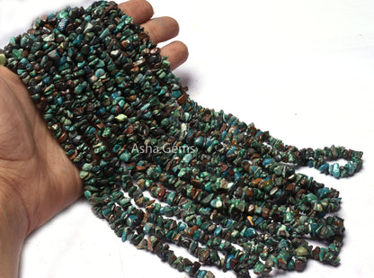 Natural Chrysocolla Uncut Chips Gemstone Beads.34"Strand Fine Quality blue Chrysocolla Raw Rough Smooth Bead Jewelry Making SALE Chrysocolla