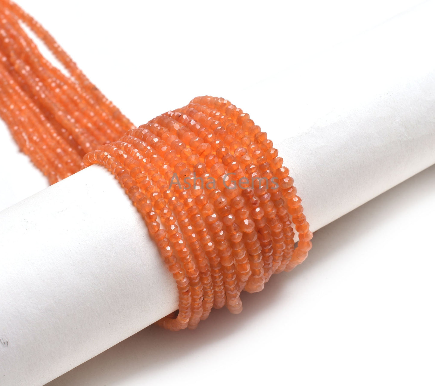 AAA Natural Carnelian Machine Cut Faceted Rondelle Beads,13" Strand Orange Carnelian Indian Cut Beads, Carnelian Beads Jewelry Supply Crafts