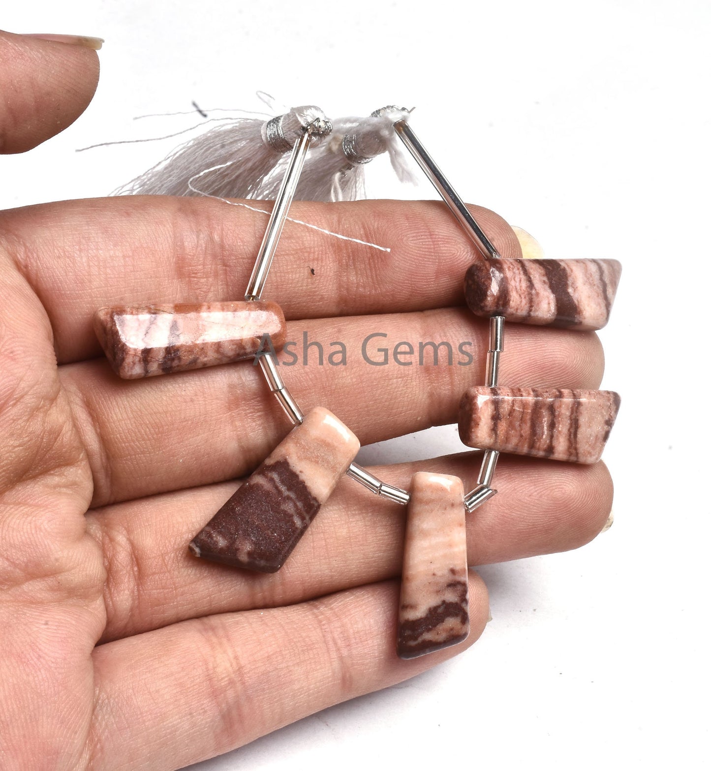 9-22 mm Jasper Smooth Handmade Fancy Long Slice Shape Beads,Natural Shaded Brown Jasper Uneven 7 Shape Side Drill Gemstone Bead Jewelry SALE