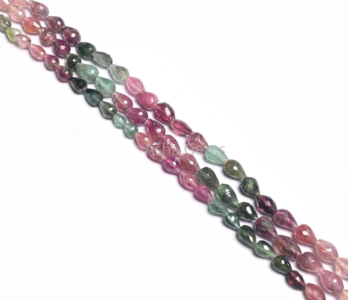 Beautiful Multi Tourmaline Faceted Drops Shape Gemstone Beads,13" Natural Tourmaline Uneven Teardrop Straight Drill Beads Jewelry Craft SALE (AG 18561)