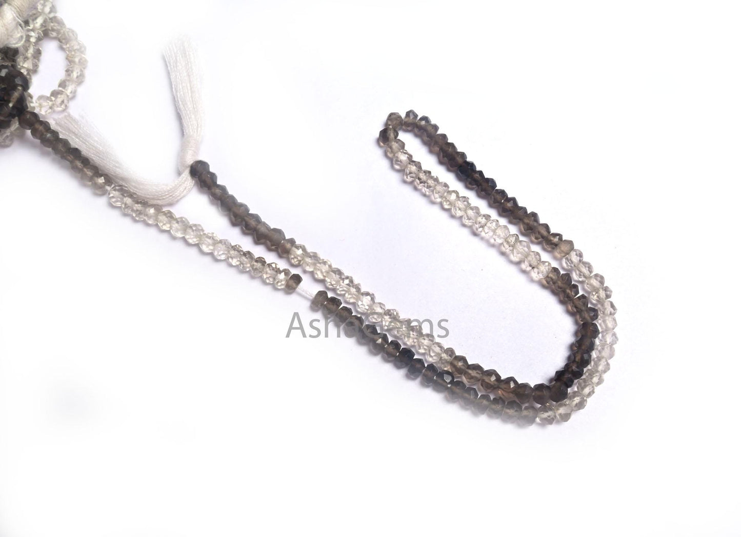 13"Strand Beautiful Natural Smoky Quartz Micro Cut Rondelle Faceted Gemstone Beads 3.5 mm, AAA Shaded Smoky Indian Machine Cut Beads Jewelry