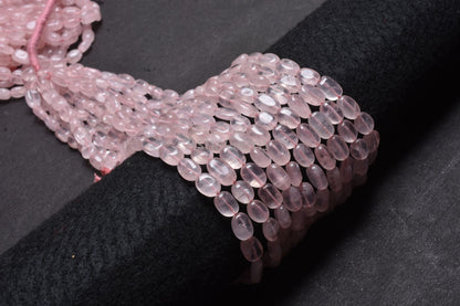 Pink Rose Quartz Smooth Oval Shape Beads,12" Strand Natural rose Quartz Handmade Uneven Oval Nugget Gemstone Loose Beads Jewelry Crafts SALE