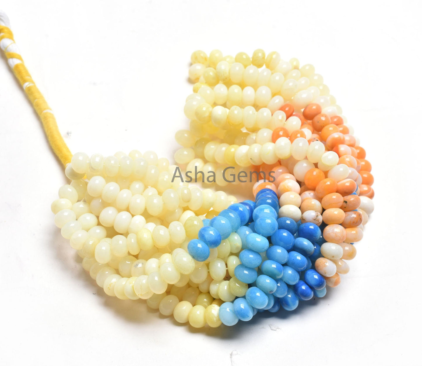 AAA Multi Color Shaded Opal Smooth Rondelle Beads, Rainbow Opal Beads, Disco Opal Plain Handmade Gemstone Loose Bead Jewelry Handicraft SALE